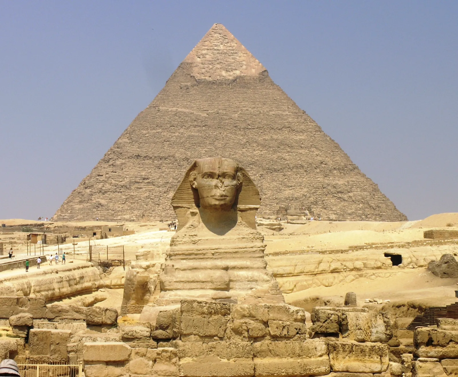The Great Sphinx of Giza with the Pyramid of Khafre behind it