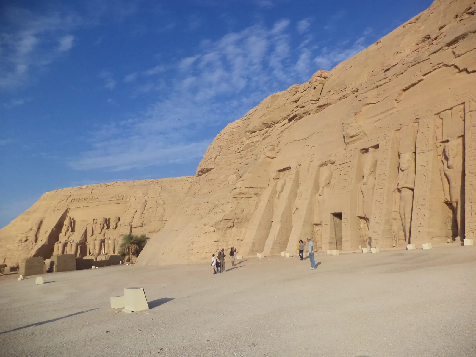 The colossal facade of Ramses II's temple at Abu Simbel