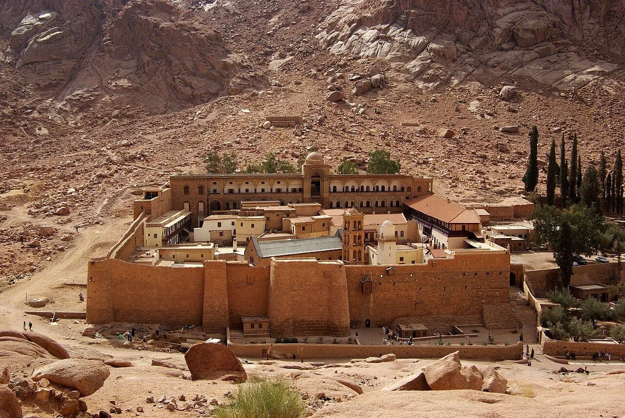 Monastery walls in the Sinai massif