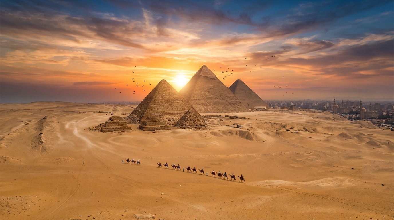 Giza Pyramids Sunset