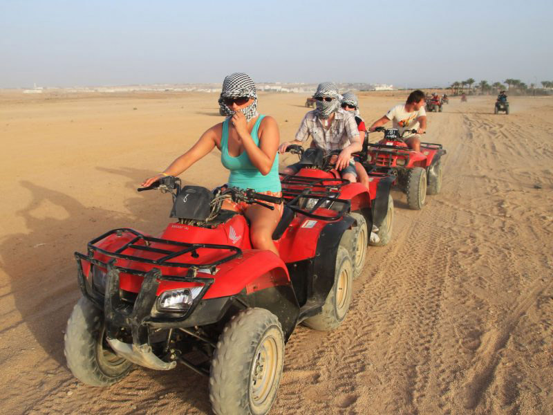 quad bike safari bedouin village dinner for two