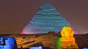 Nighttime pyramids, Pyramids after dark, Egyptian pyramids illumination, Nocturnal pyramid photography, Stargazing at Giza, Night tours of ancient sites, Egypt sound and light shows, Moonlight Karnak Temple