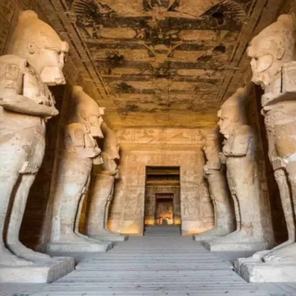 Abu Simbel temples,
Nubian Monuments,
Ramses II Sanctuary,
Aswan High Dam Relocation,
Sun Festival Phenomenon,
Pharaoh's Divine Statues,
Nefertari's Tribute,
Egyptian Architectural Wonders,
Colossal Sculptures,
UNESCO Heritage Site,
Nubian Relocation Project
