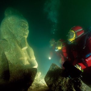 Heracleion, City of Heracleion Alexandria, Ancient Alexandria, Sunken City, Submerged City, Underwater Archaeology, Franck Goddio, Ancient Egyptian Port, Nile Delta, Historical Significance, Archaeological Discovery, Temple of Amun-Gereb, Granite Statues, Trade Routes, Ptolemaic Dynasty, Cleopatra, Greek Influence, Cultural Exchange, Lost City Rediscovery, Maritime Archaeology, Historical Mysteries, Archaeological Expedition, Ancient Maritime Trade, Submerged Ruins, Religious Practices in Ancient Egypt, Ancient Egyptian Artifacts, Cultural Heritage Preservation, Tourist Attraction in Egypt, Scientific Research on Heracleion,